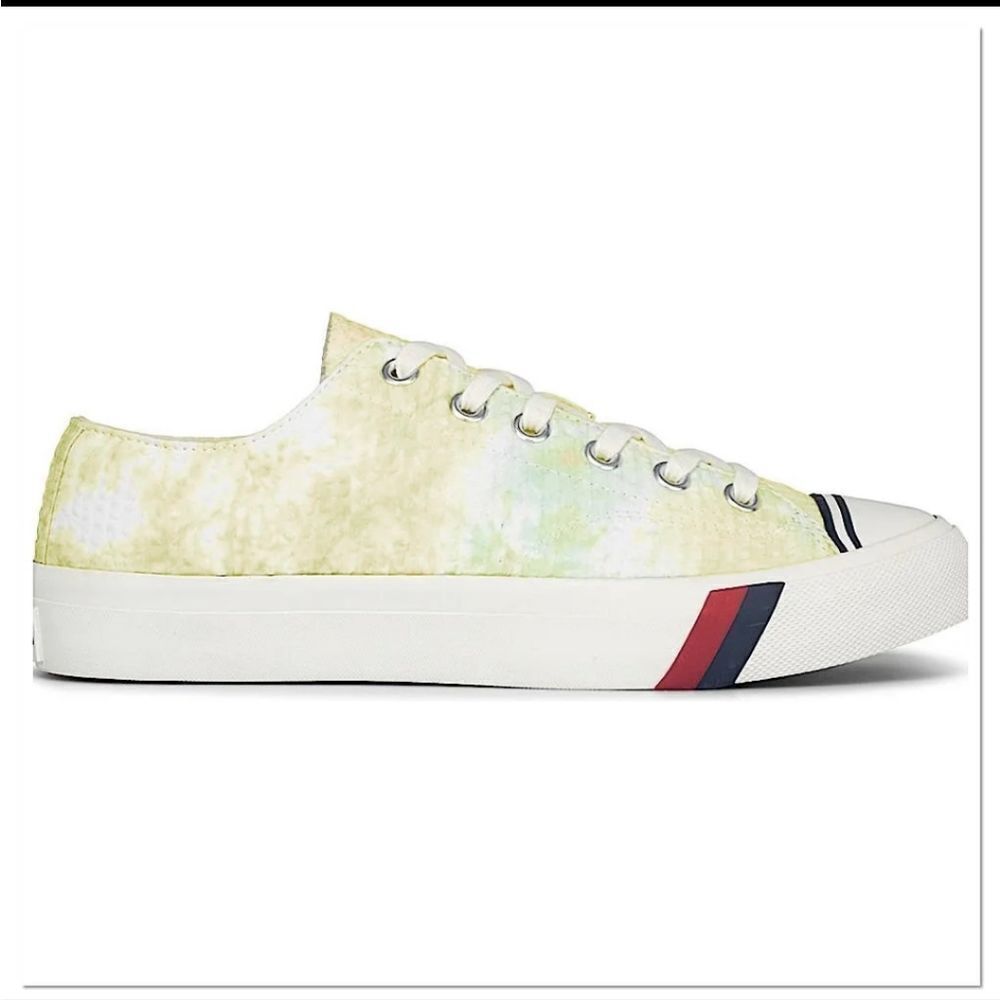 New Pro-keds Unisex Royal Lo Tie Dye Seersucker Size: 7.5 M light Yellow Multi